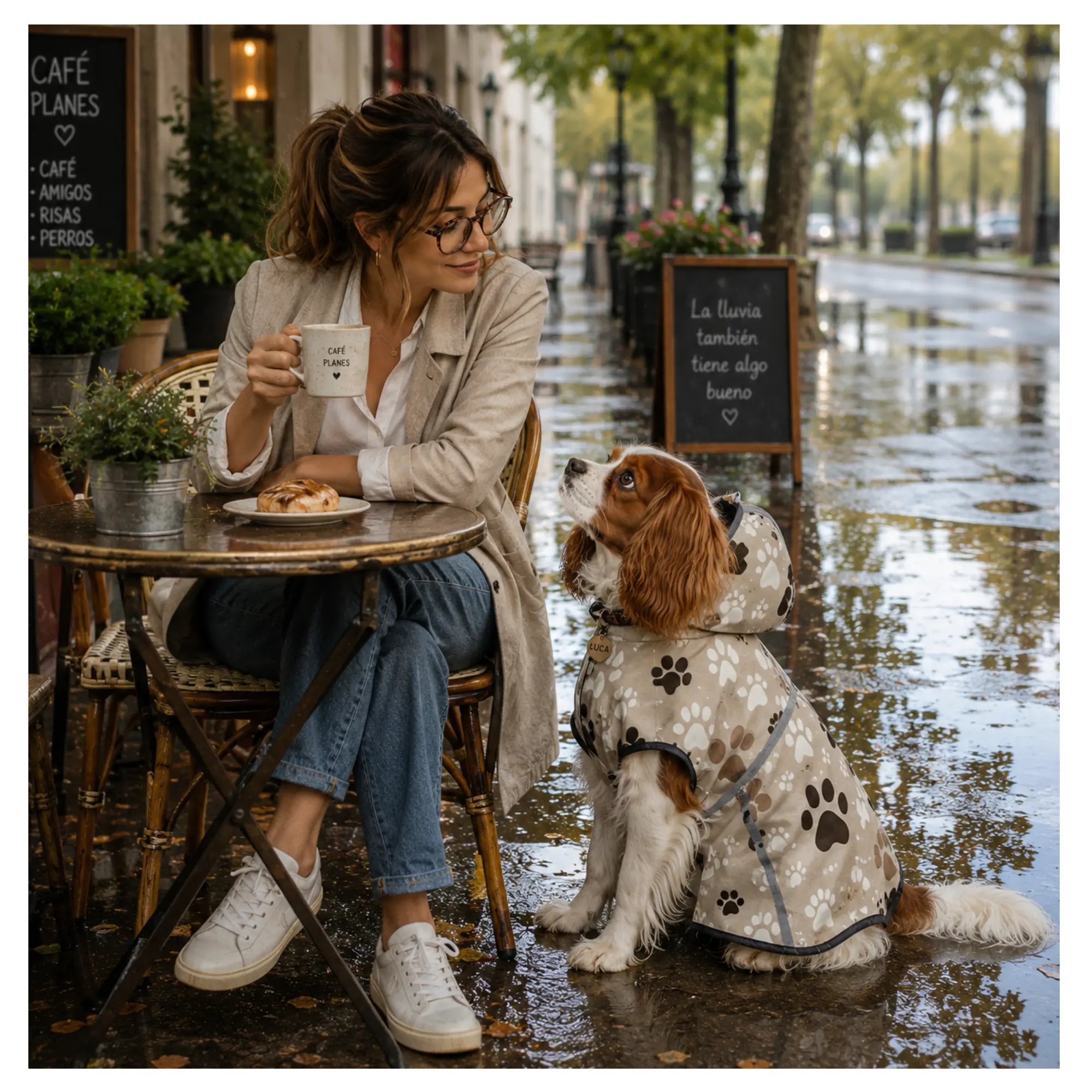 Impermeable Reflectante para Perro con Capucha 
