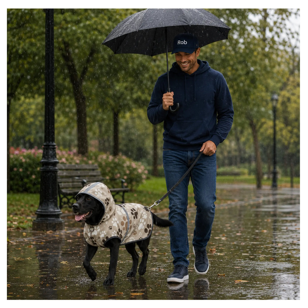 Impermeable Reflectante para Perro con Capucha "Paw Shield": Protección y Seguridad en Días de Lluvia Mas que mascotas
