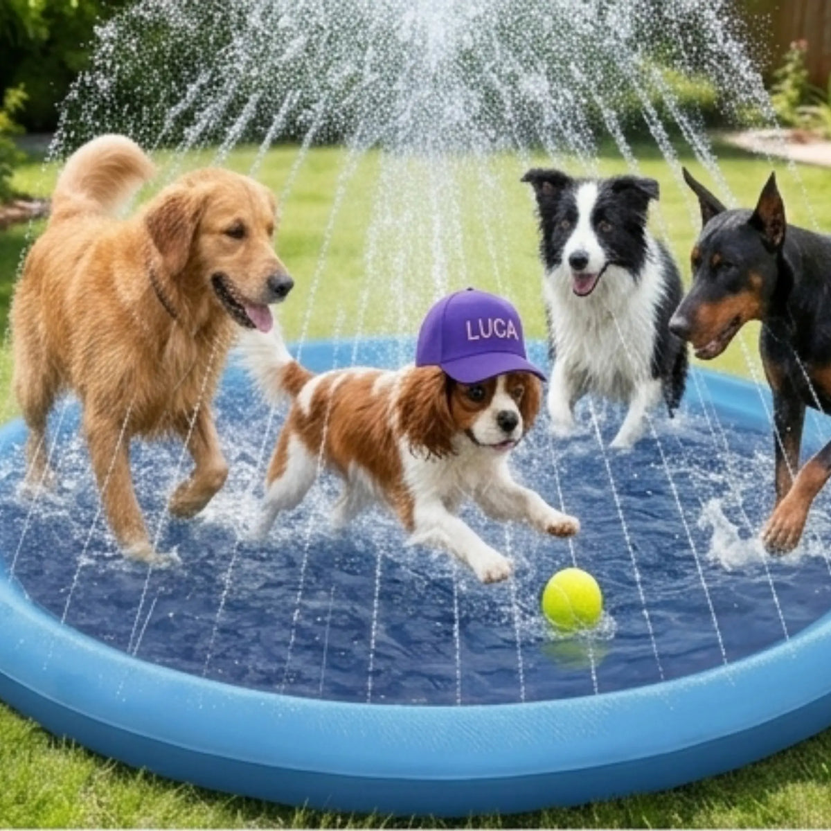 Piscina refrescante con fuente de agua para perros | Diversión y bienestar para el verano - Mas que mascotas