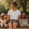 Conjunto a juego con mi perro: Sombrero de sol transpirable y Bolso de mano Dog Mom Mas que mascotas